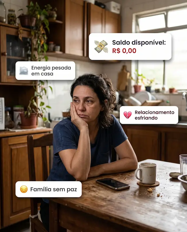 Mulher 45-55 anos, expressão de peso emocional