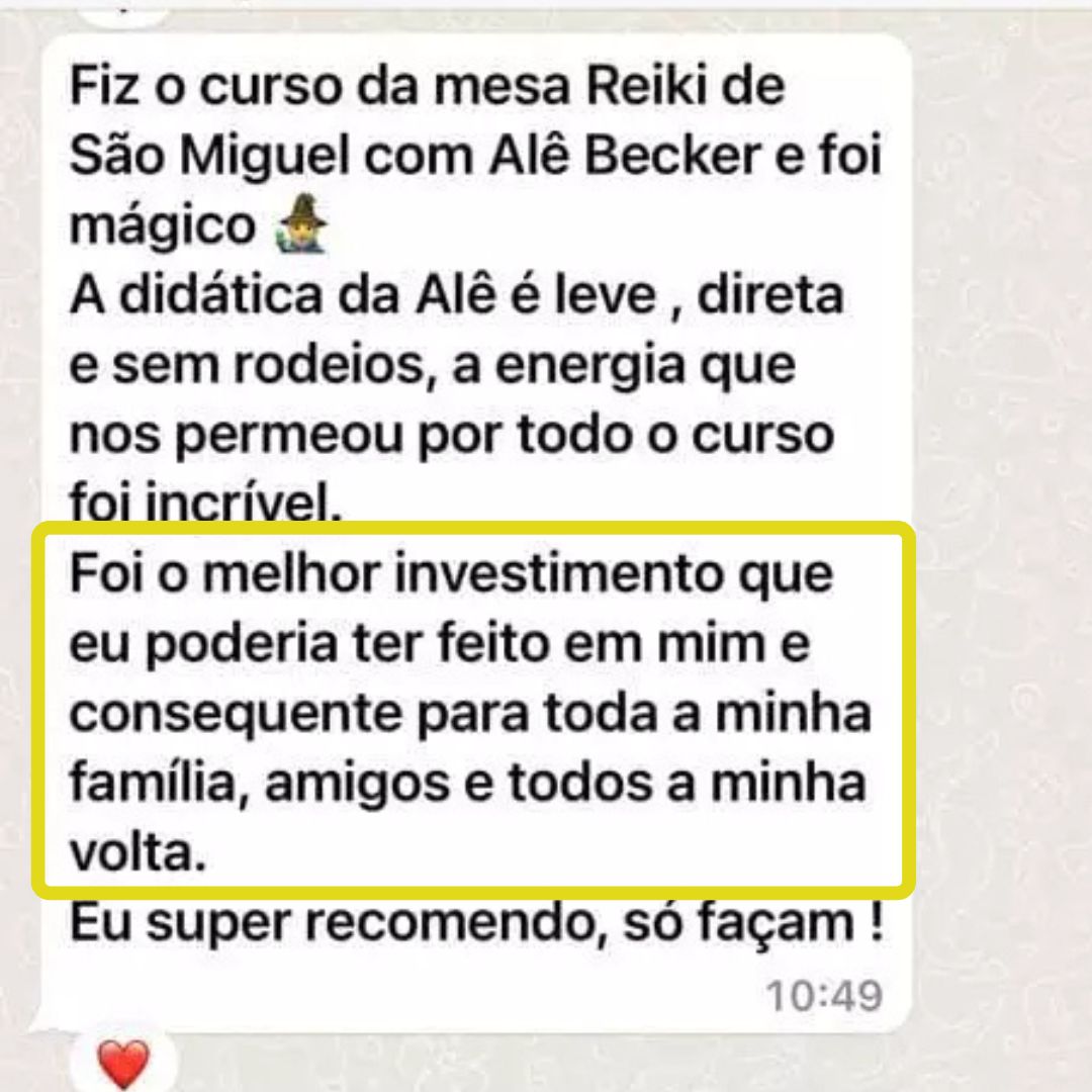 "Foi o melhor investimento que eu poderia ter feito em mim e consequentemente para toda minha família"